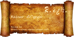 Rainer Ágnes névjegykártya