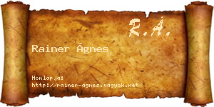 Rainer Ágnes névjegykártya