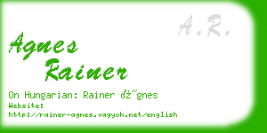 agnes rainer business card